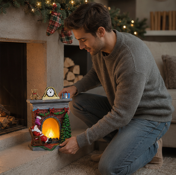 Christmas LED Resin Ornament-Glowing Santa Snowman Night Light Decoration for Holiday Displays and Festive Gifts