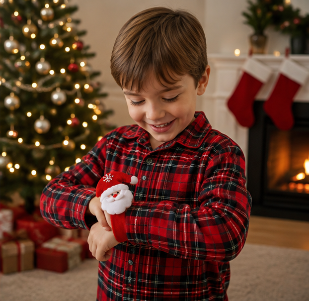Christmas Slap Bracelet Set – Cartoon Holiday Party Favor Wristbands for Kids, Stocking Stuffers and Festive Fun