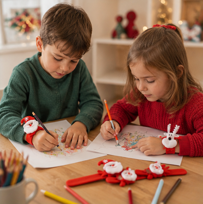 Christmas Slap Bracelet Set – Cartoon Holiday Party Favor Wristbands for Kids, Stocking Stuffers and Festive Fun
