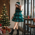 Christmas Tree Dress Costume – Cute Three Layer Holiday Outfit for Girls Christmas Photos and Parties