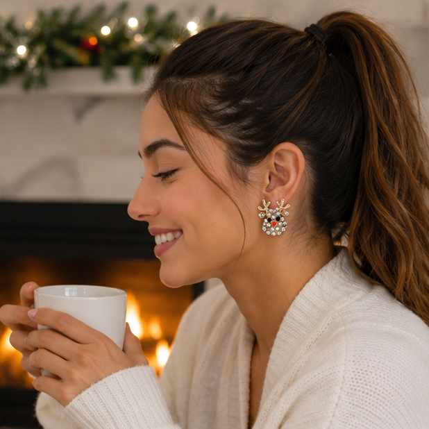 Christmas Tree Drop Earrings – Cute Snowman Holiday Dangle Jewelry for Women, Parties and Festive Gift Giving