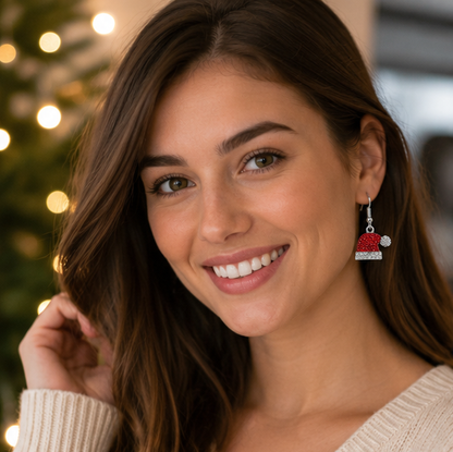 Christmas Tree Drop Earrings – Cute Snowman Holiday Dangle Jewelry for Women, Parties and Festive Gift Giving