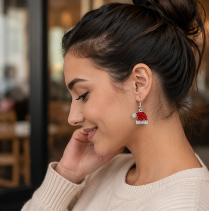 Christmas Tree Drop Earrings – Cute Snowman Holiday Dangle Jewelry for Women, Parties and Festive Gift Giving