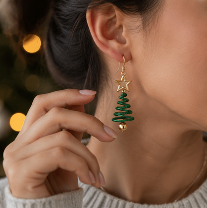 Christmas Tree Drop Earrings – Cute Snowman Holiday Dangle Jewelry for Women, Parties and Festive Gift Giving