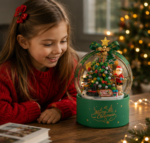 Christmas Tree LED Building Block Set – DIY Mini Brick Holiday Display Toy for Kids, Families and Christmas Decorating Fun