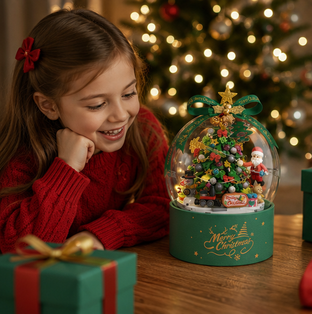 Christmas Tree LED Building Block Set – DIY Mini Brick Holiday Display Toy for Kids, Families and Christmas Decorating Fun