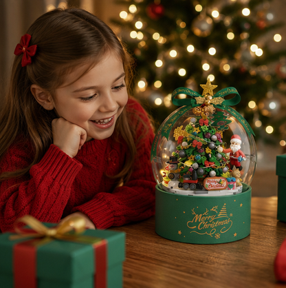 Christmas Tree LED Building Block Set – DIY Mini Brick Holiday Display Toy for Kids, Families and Christmas Decorating Fun