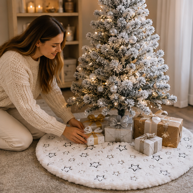 Christmas Tree Skirt – Premium 38/40cm Decorative Tree Base Carpet for Holiday Parties, Living Rooms and Festive Home Displays