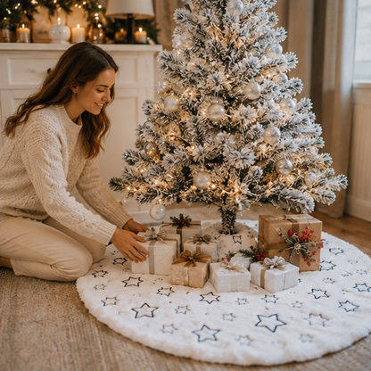 Christmas Tree Skirt – Premium 38/40cm Decorative Tree Base Carpet for Holiday Parties, Living Rooms and Festive Home Displays