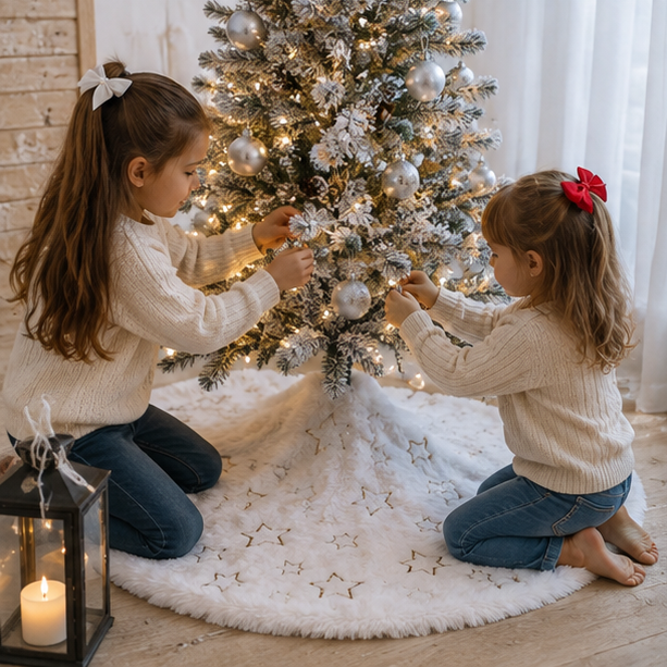 Christmas Tree Skirt – Premium 38/40cm Decorative Tree Base Carpet for Holiday Parties, Living Rooms and Festive Home Displays