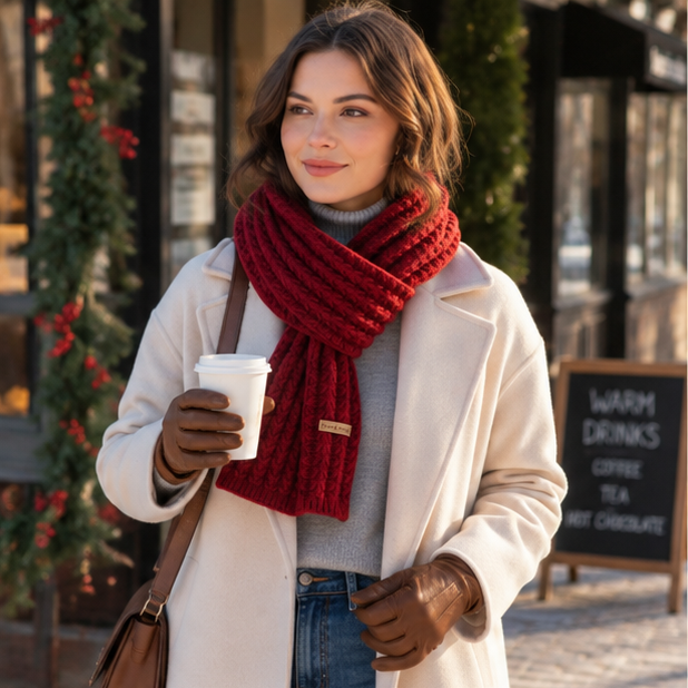Chunky Knit Winter Scarf – Thick Cable Knit Wrap for Men and Women with Cozy Warmth and Stylish Cold Weather Protection