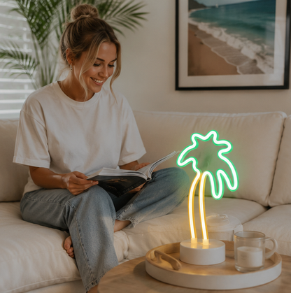 Coconut Neon Sign Lamp-Tropical LED Wall Light for Gaming Rooms Parties Camping and Modern Home Decor