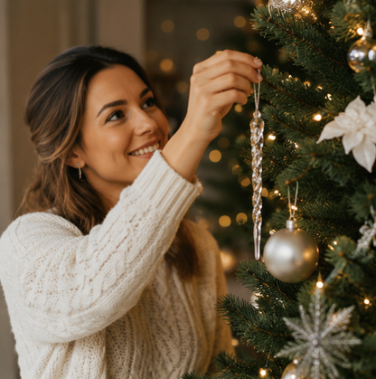 Crystal Snowflake Ornament Set – Clear Hanging Ice Pendants for Christmas Trees, Winter Weddings and Holiday Party Decorations