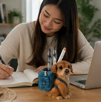 Cute Puppy Pencil Holder – Resin Desktop Organizer for Pens, Office Supplies, Kids Study Tables and Home Decor