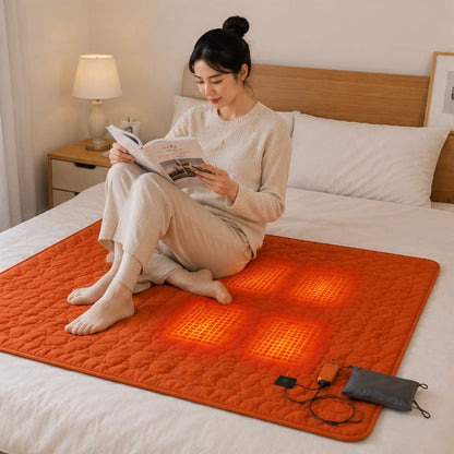 Outdoor Heated Sleeping Mat - USB Powered Camping Heating Pad with Adjustable Temperature and Multiple Heating Zones
