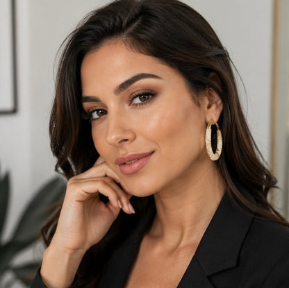 Luxury Circle Hoop Earrings - Sparkling Statement Jewelry with Fashion Forward Design for Elegant Parties and Special Occasions