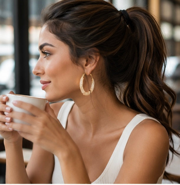 Luxury Circle Hoop Earrings - Sparkling Statement Jewelry with Fashion Forward Design for Elegant Parties and Special Occasions