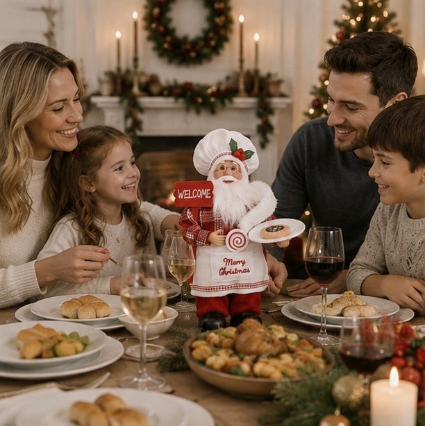Standing Chef Santa Figurine – Christmas Kitchen Decoration for Festive Tables and Holiday Home Displays