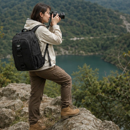 Waterproof Photography Backpack-Large Capacity DSLR Camera Bag with Tripod Holder for Travel Photography and Outdoor Adventures