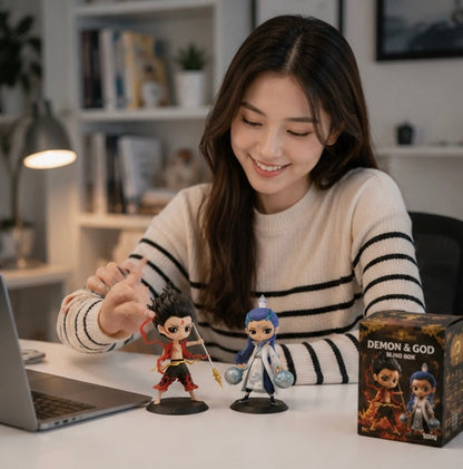 Blind Box Figure - Collectible Surprise Toy Featuring Nezha and Ao Bing Character Series