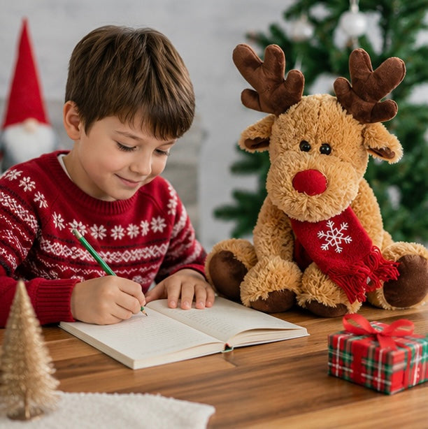 Christmas Reindeer Plush Toy - Soft Elk Doll Stuffed Animal Gift for Kids, Holiday Decor and Collectors
