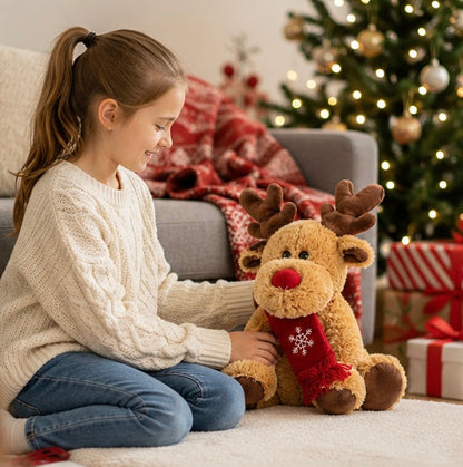 Christmas Reindeer Plush Toy - Soft Elk Doll Stuffed Animal Gift for Kids, Holiday Decor and Collectors