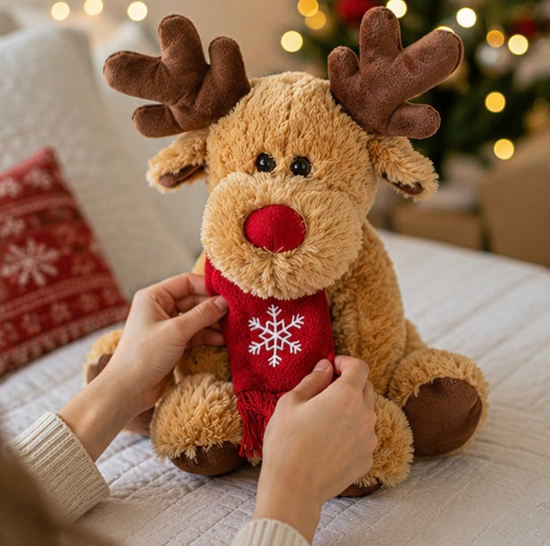 Christmas Reindeer Plush Toy - Soft Elk Doll Stuffed Animal Gift for Kids, Holiday Decor and Collectors