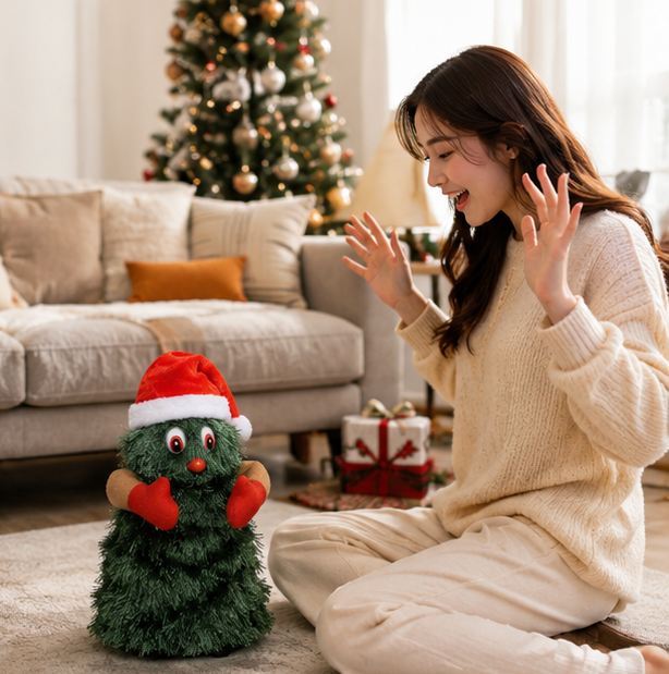 Dancing Christmas Tree Santa Toy – Musical Electric Holiday Figure with Singing, Dancing and Interactive Christmas Entertainment