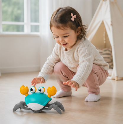 Dancing Crab Interactive Toy - Crawling Musical Baby Toy for Sensory Development and Endless Entertainment