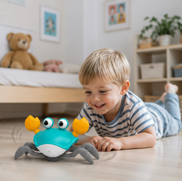 Dancing Crab Interactive Toy - Crawling Musical Baby Toy for Sensory Development and Endless Entertainment