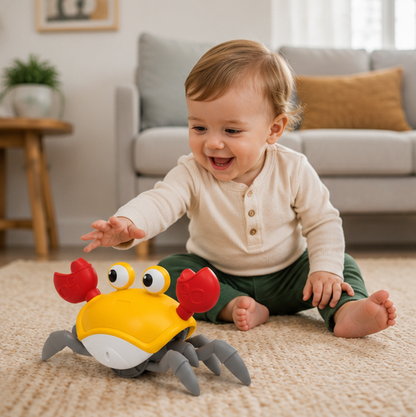 Dancing Crab Interactive Toy - Crawling Musical Baby Toy for Sensory Development and Endless Entertainment