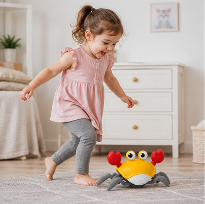 Dancing Crab Interactive Toy - Crawling Musical Baby Toy for Sensory Development and Endless Entertainment