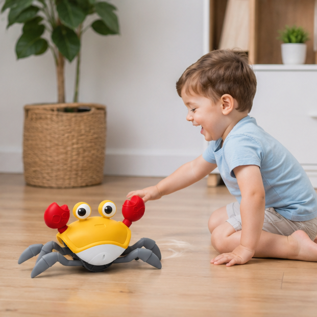 Dancing Crab Interactive Toy - Crawling Musical Baby Toy for Sensory Development and Endless Entertainment