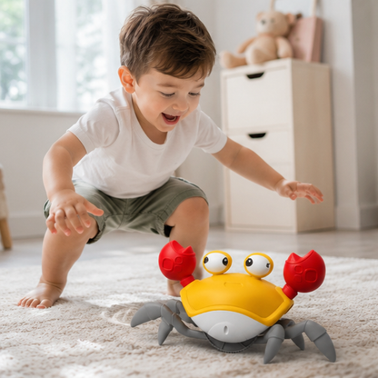 Dancing Crab Interactive Toy - Crawling Musical Baby Toy for Sensory Development and Endless Entertainment