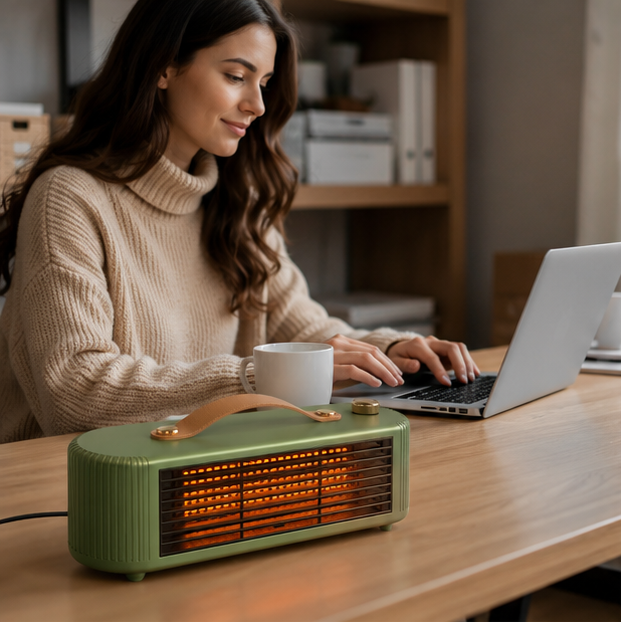 Desktop Electric Space Heater – 800W Adjustable Two Gear Personal Heater for Office Desk and Indoor Warmth