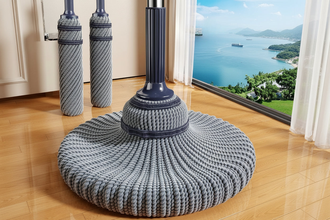 Self-Wringing Spin Mop – 40cm Microfiber Wet and Dry Floor Cleaner with Hands-Free Washing for Kitchen, Bathroom and Home
