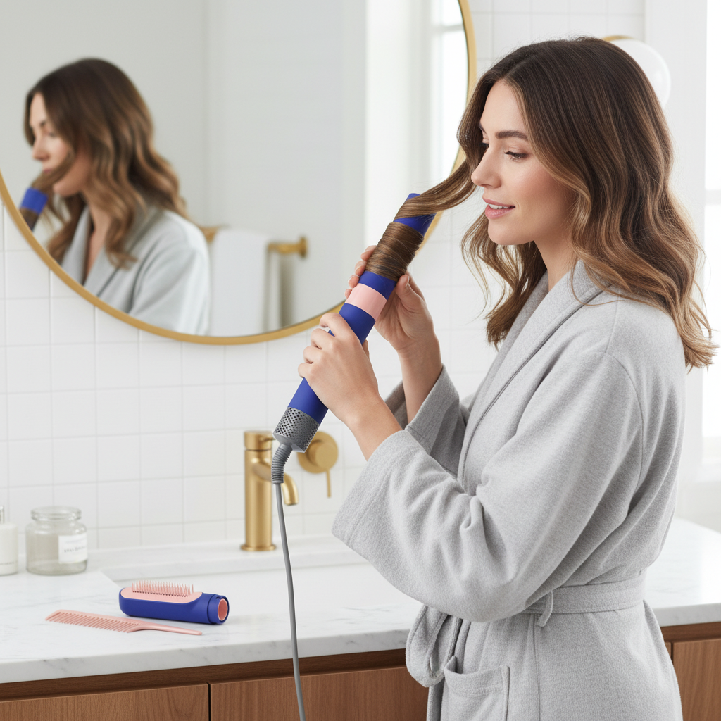 Professional 5-in-1 Hair Dryer Brush – Fast-Heating Hot Air Styler with Curling Iron, Diffuser and Comb Attachments for Versatile Hair Styling