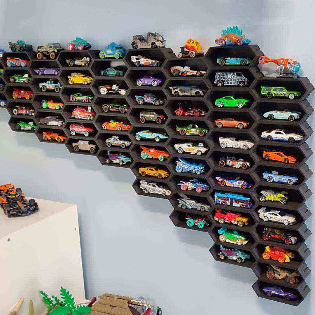 Hot Wheels Display Case – 2-in-1 Wall-Mounted Diecast Car Storage Box with Dustproof Design for Collectible Model Organization