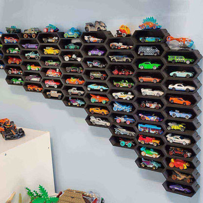 Hot Wheels Display Case – 2-in-1 Wall-Mounted Diecast Car Storage Box with Dustproof Design for Collectible Model Organization