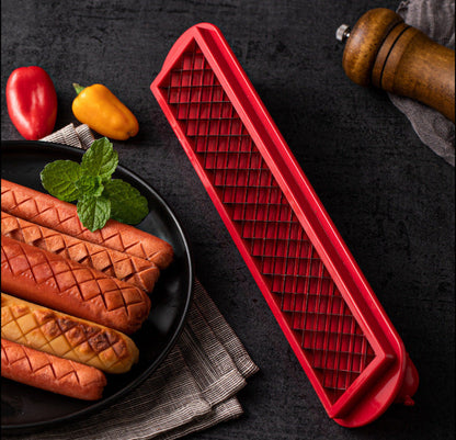 Stainless Steel Hot Dog Slicer – Multifunction Precision Mesh Sausage Cutter for Fast, Even Kitchen Prep, Parties, Snacks and Creative Food Presentation