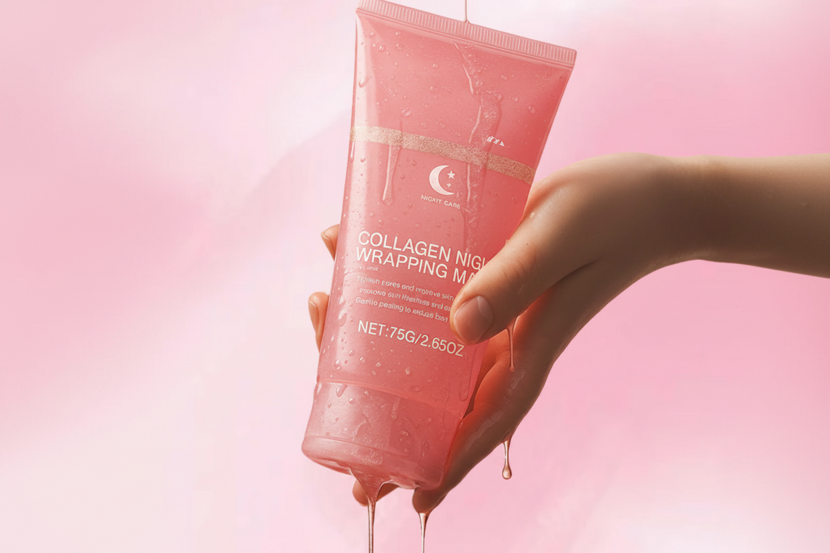 Collagen Wrapping Face Mask Set – Rejuvenating Korean Skincare Treatment with Brush for Hydration, Brightening, Elasticity and Glowing Skin