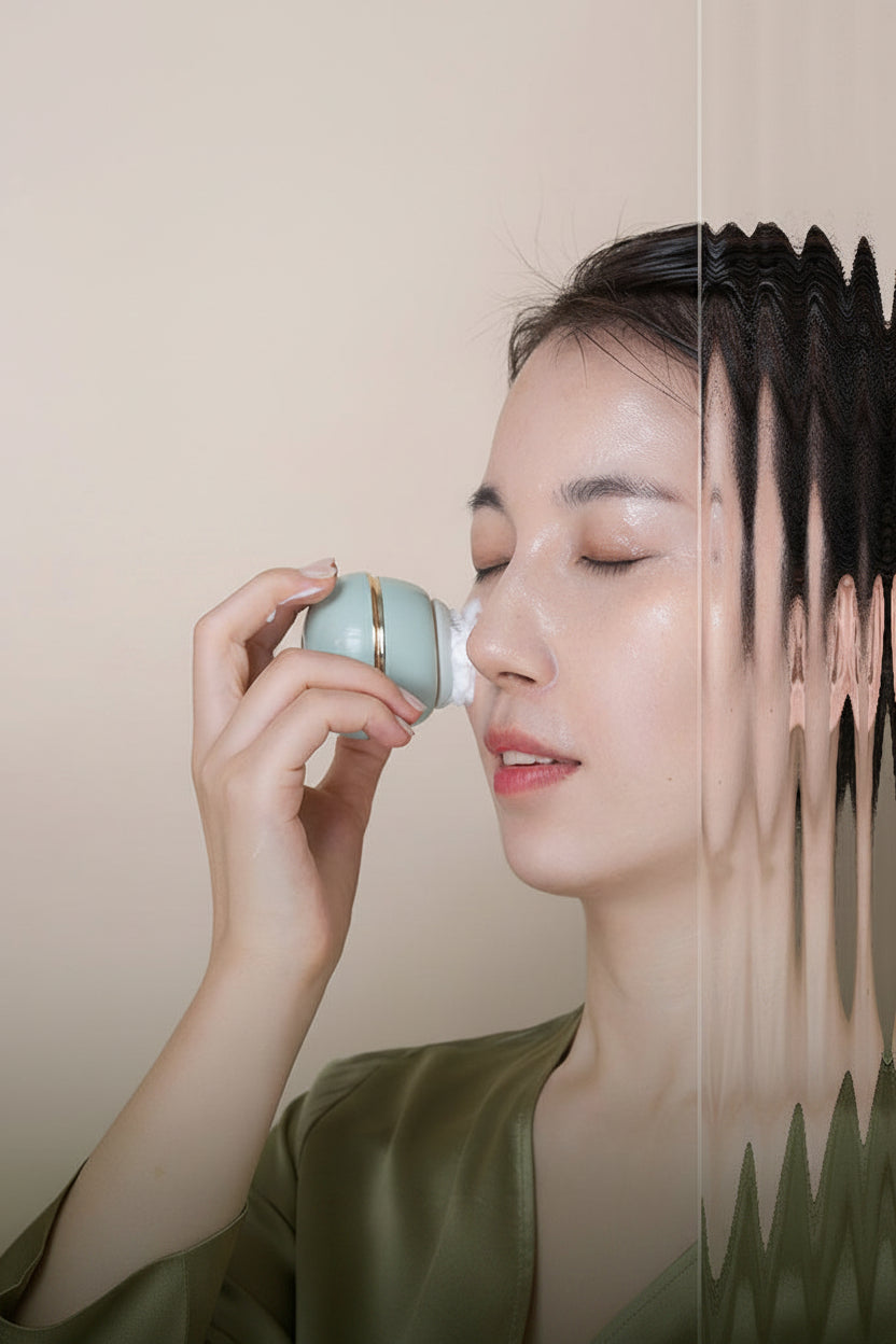 Sonic Facial Cleansing Brush – Deep Face Cleaning Exfoliating Beauty Device for Healthier Skin Care and Glowing Complexion.