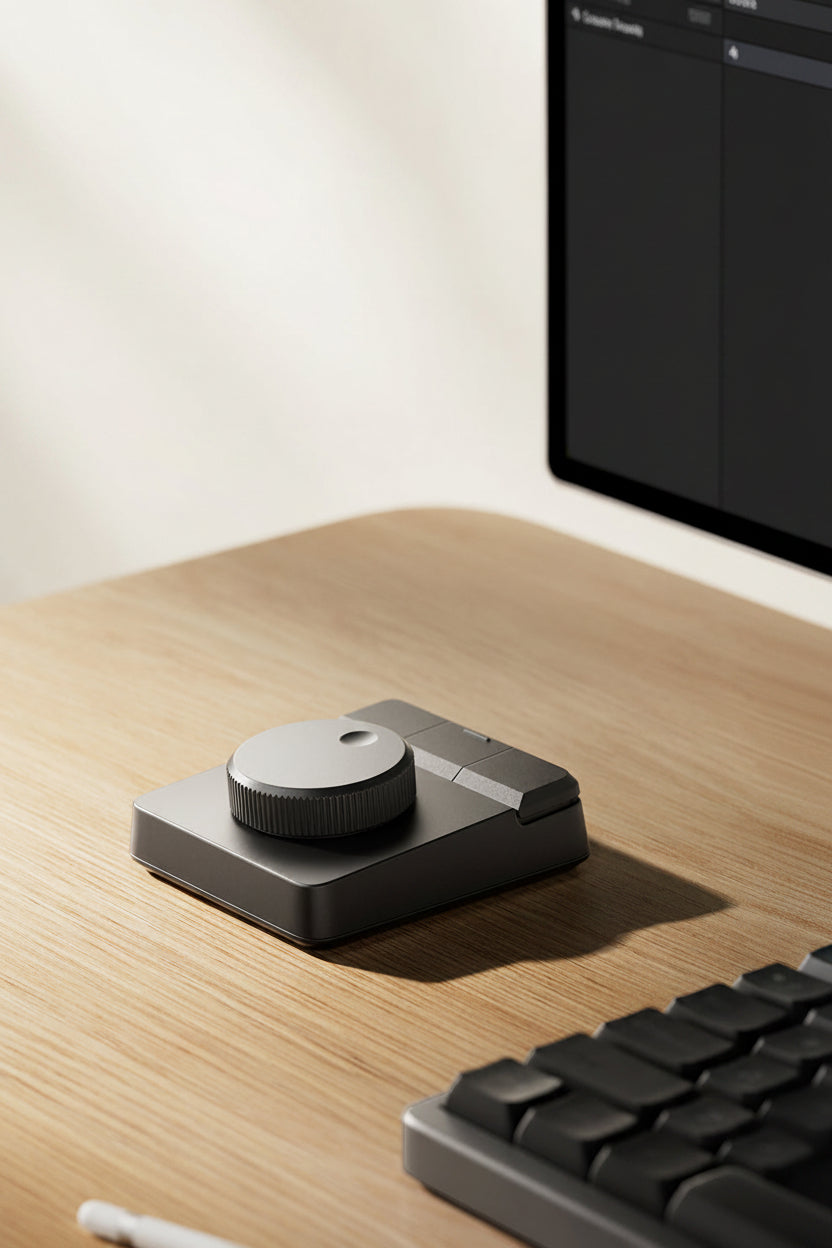 Creative Video Editing Controller – RGB Keypad Dial Console for Fast Photo Editing, Video Production and Intelligent Studio Workflow