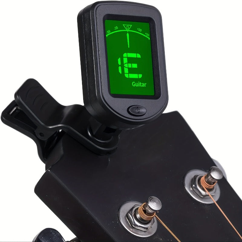 Clip On Guitar Tuner – Rotatable LCD Digital Tuner for Guitar, Ukulele, Violin and String Instrument Accurate Tuning