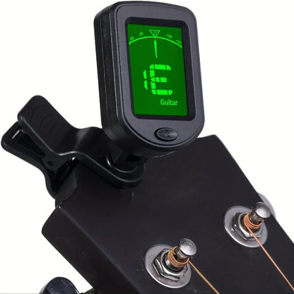 Clip On Guitar Tuner – Rotatable LCD Digital Tuner for Guitar, Ukulele, Violin and String Instrument Accurate Tuning