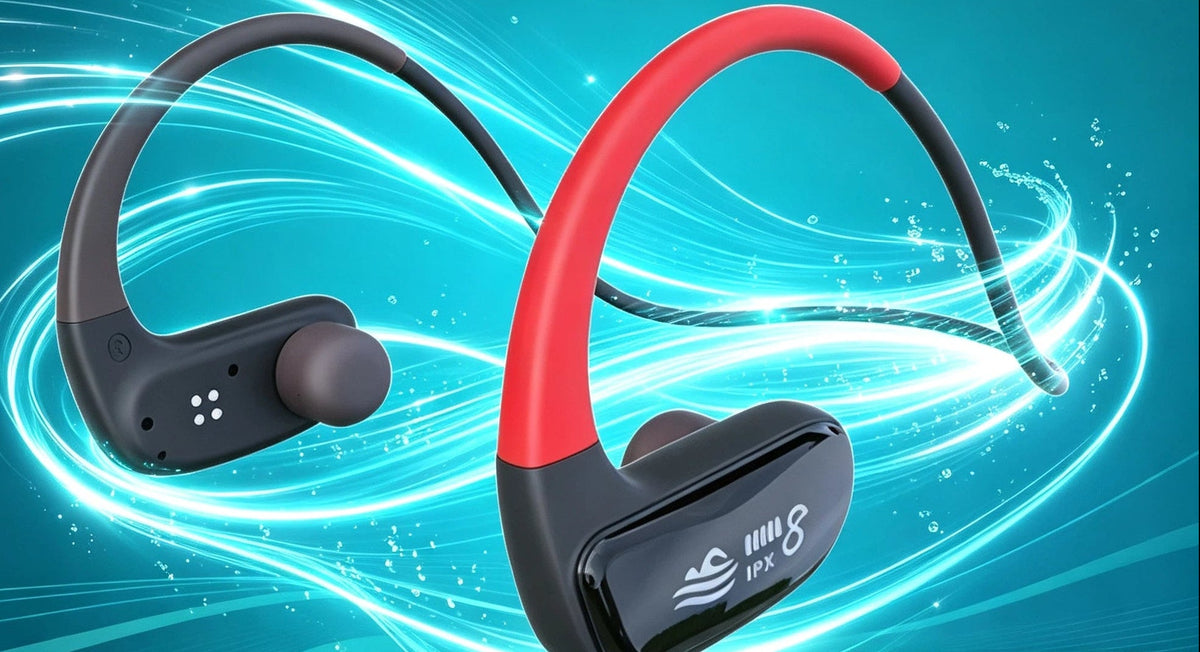 Bone Conduction Swimming Headphones – IPX8 Waterproof Bluetooth 5.3 Sports Headset with Built-In MP3 Player for Training and Swimming