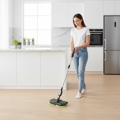 Cordless Electric Floor Scrubber – 2-in-1 Rechargeable Rotating Spin Mop for Powerful Hard Floor Cleaning, Polishing and Everyday Home Care