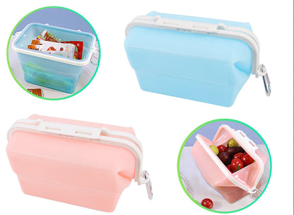 Reusable Silicone Food Storage Bag – Foldable Leakproof Fresh Keeping Bag for Fruits, Snacks, Travel and Picnic Storage