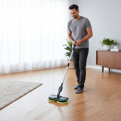 Cordless Electric Floor Scrubber – 2-in-1 Rechargeable Rotating Spin Mop for Powerful Hard Floor Cleaning, Polishing and Everyday Home Care