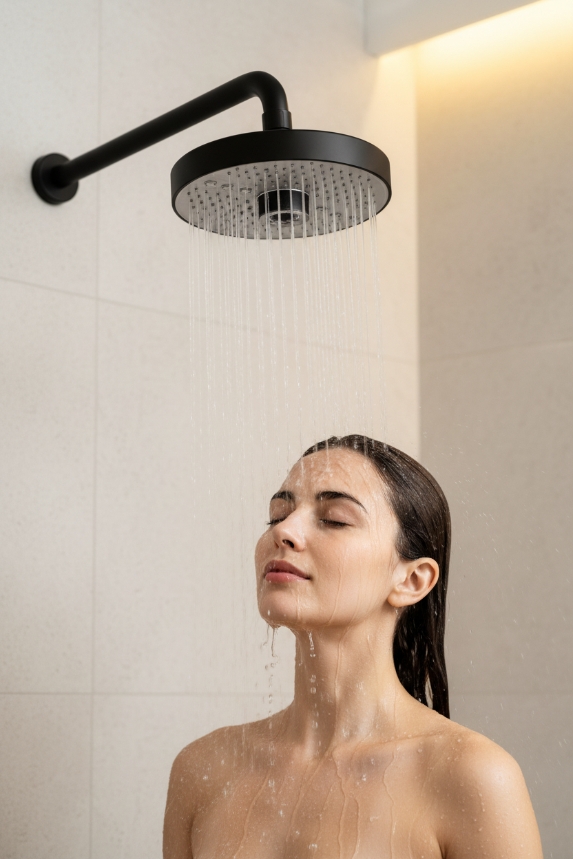Rainfall Shower Head – 5-Mode Large 175MM High-Pressure Ceiling-Mounted Top Spray with Adjustable Flow for Luxurious Bathroom Shower Upgrades